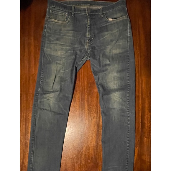 Levis 502 Jeans Mens W36 L34 Blue Denim Distressed - Picture 3 of 8